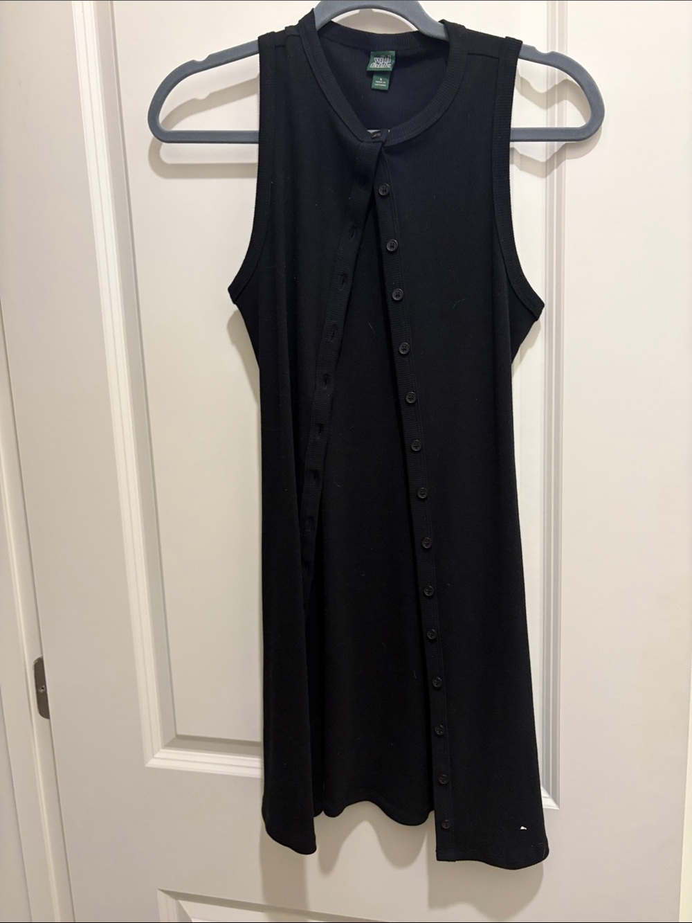 wild fable Black Sleeveless Button-Front Mini Dress